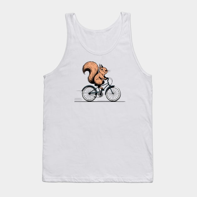 Squirrel Riding A Bicycle Tank Top by MasutaroOracle